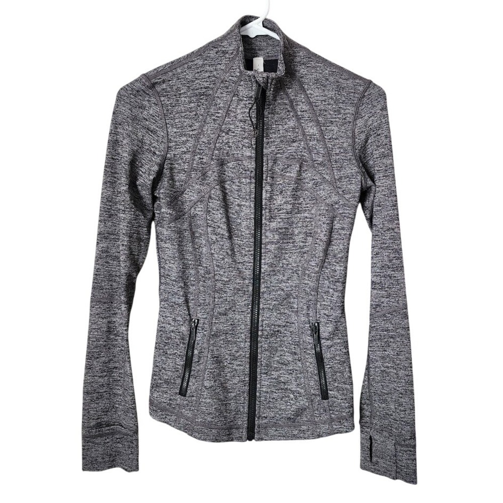 LULULEMON Define Jacket Heathered Grey Black Zip Up Athleisure Preppy Size 4